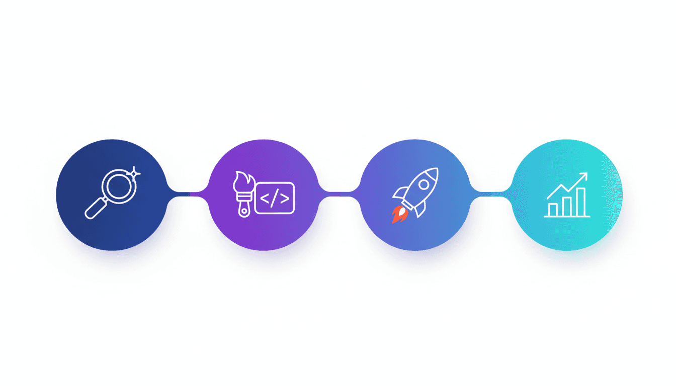 Our 4-step process: Discovery, Design, Launch, Grow